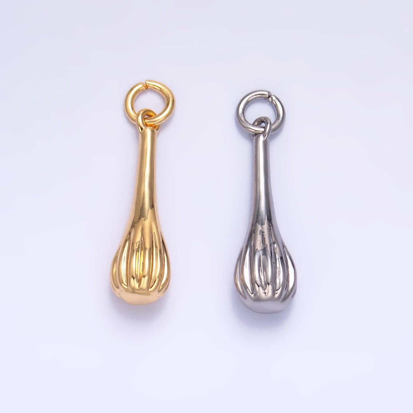 Dainty Gold Baker's Whisk Charm, Kitchen Utensil Charm, Chef Charm, Culinary Charm, Bracelet Necklace Charm, Baking Gift W346
