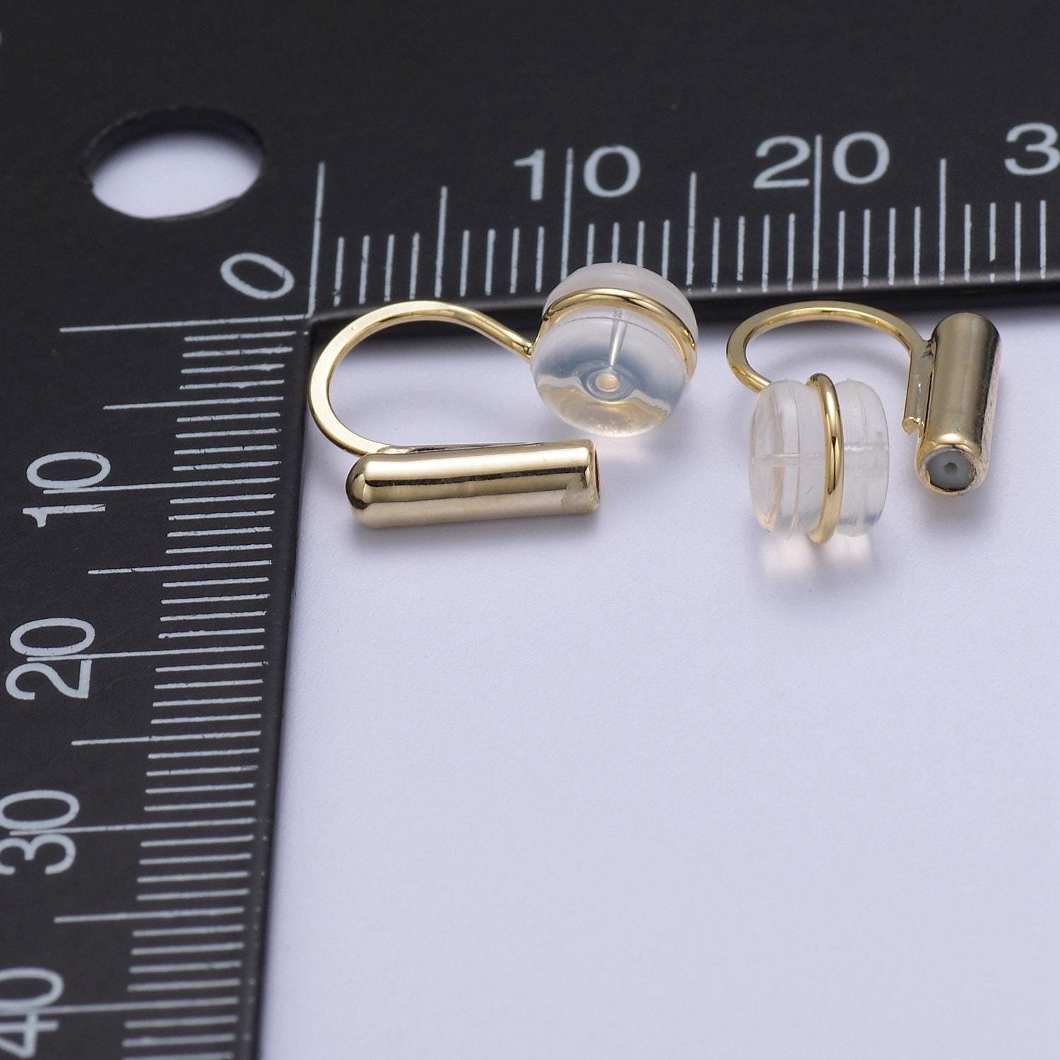 10 pair silicone earring backings, hypoallergenic clip on earring backs for jewelry making, k-319