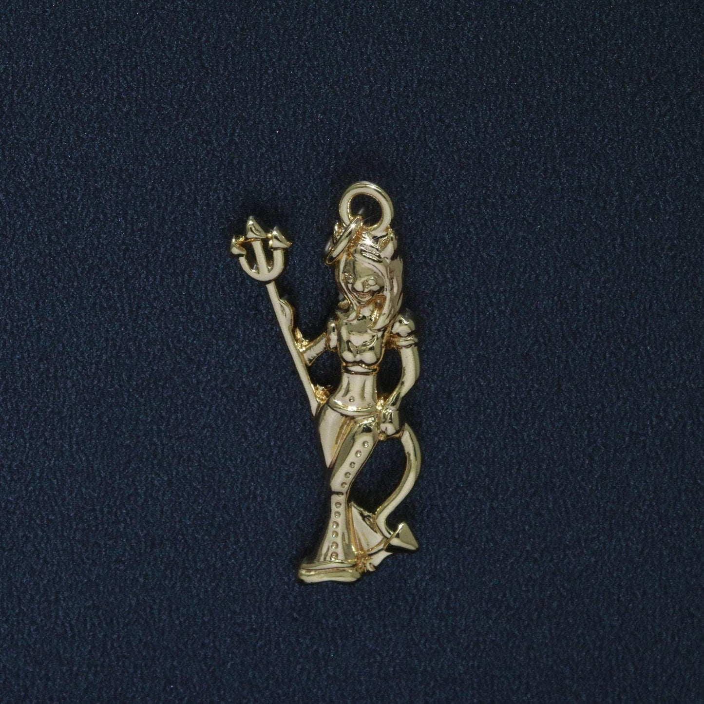 Bad girl charm sexy charm devil girl with trident for bracelet necklace earring component e877
