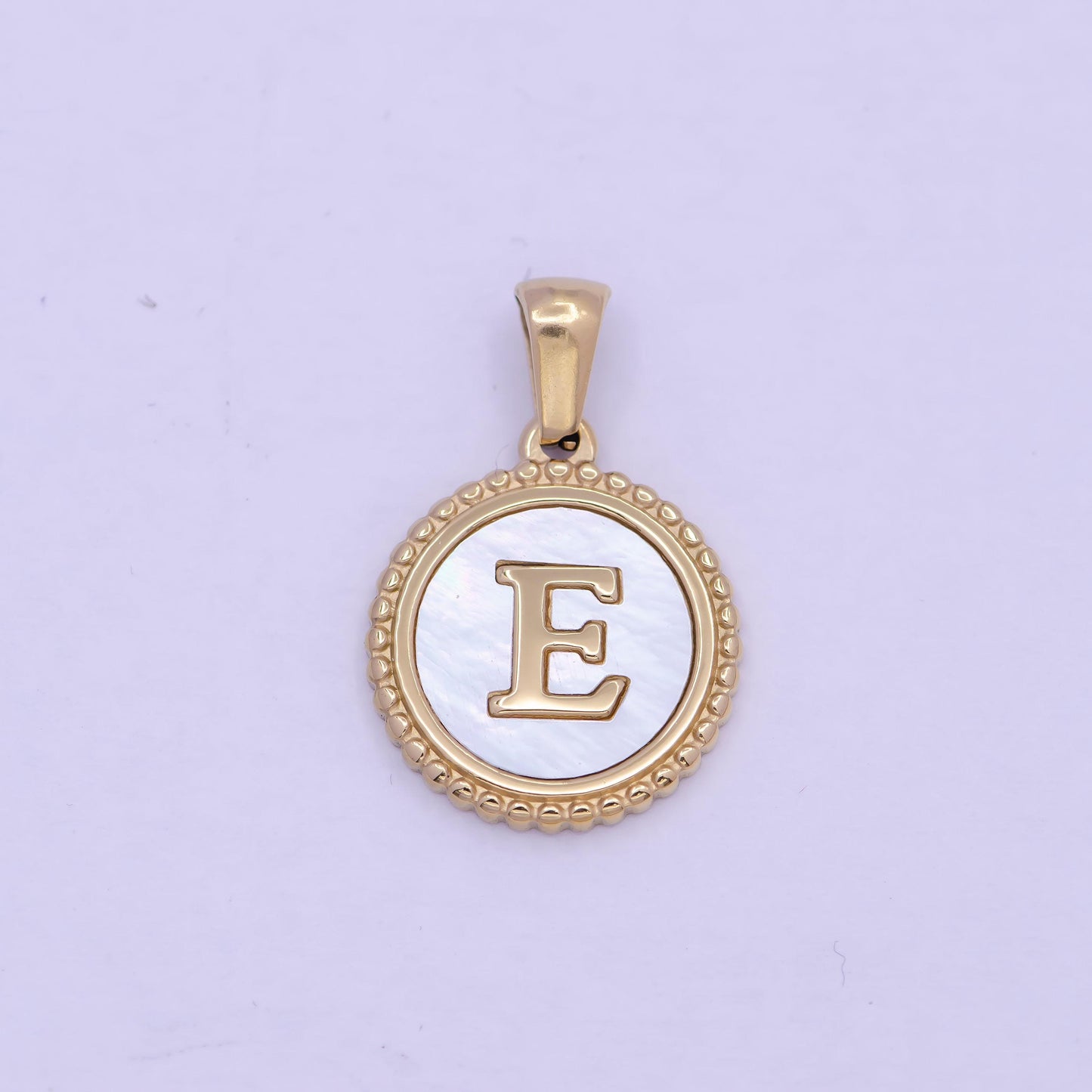 Gold initial letter necklace pendant gold alphabet charm mother of pearl letter minimalist jewelry mop coin pendant for necklace bracelet