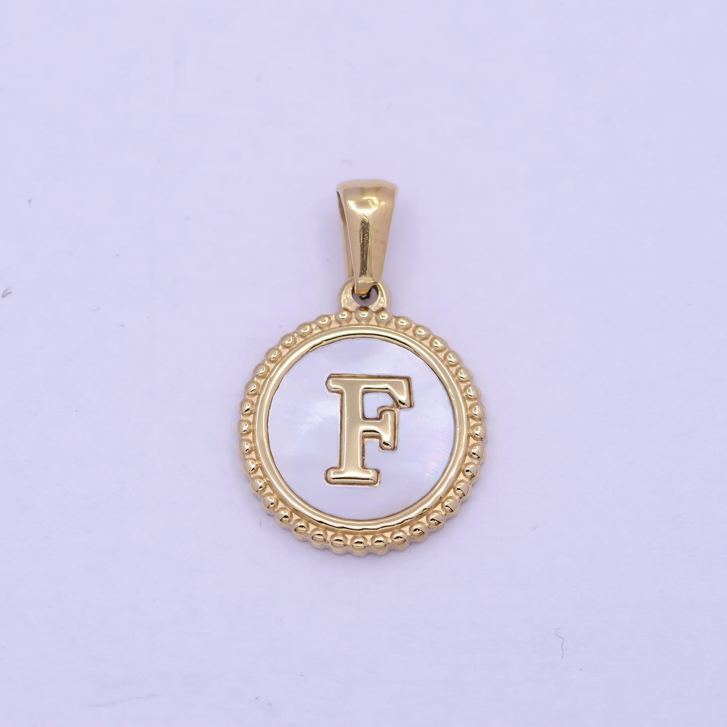 Gold initial letter necklace pendant gold alphabet charm mother of pearl letter minimalist jewelry mop coin pendant for necklace bracelet