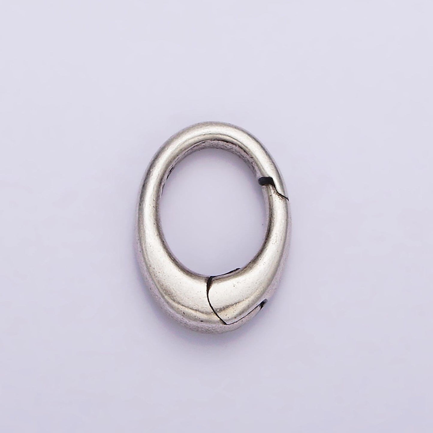 Dainty sterling silver hinged oval push gate ring clasp charm pendants interchangeable connectors sl-312