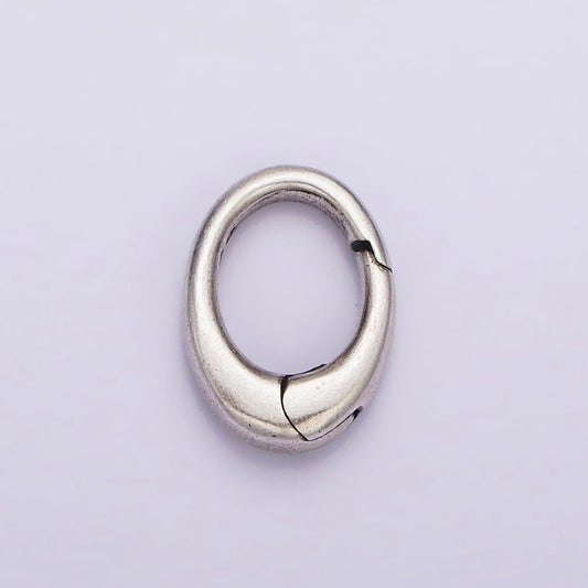 Dainty sterling silver hinged oval push gate ring clasp charm pendants interchangeable connectors sl-312