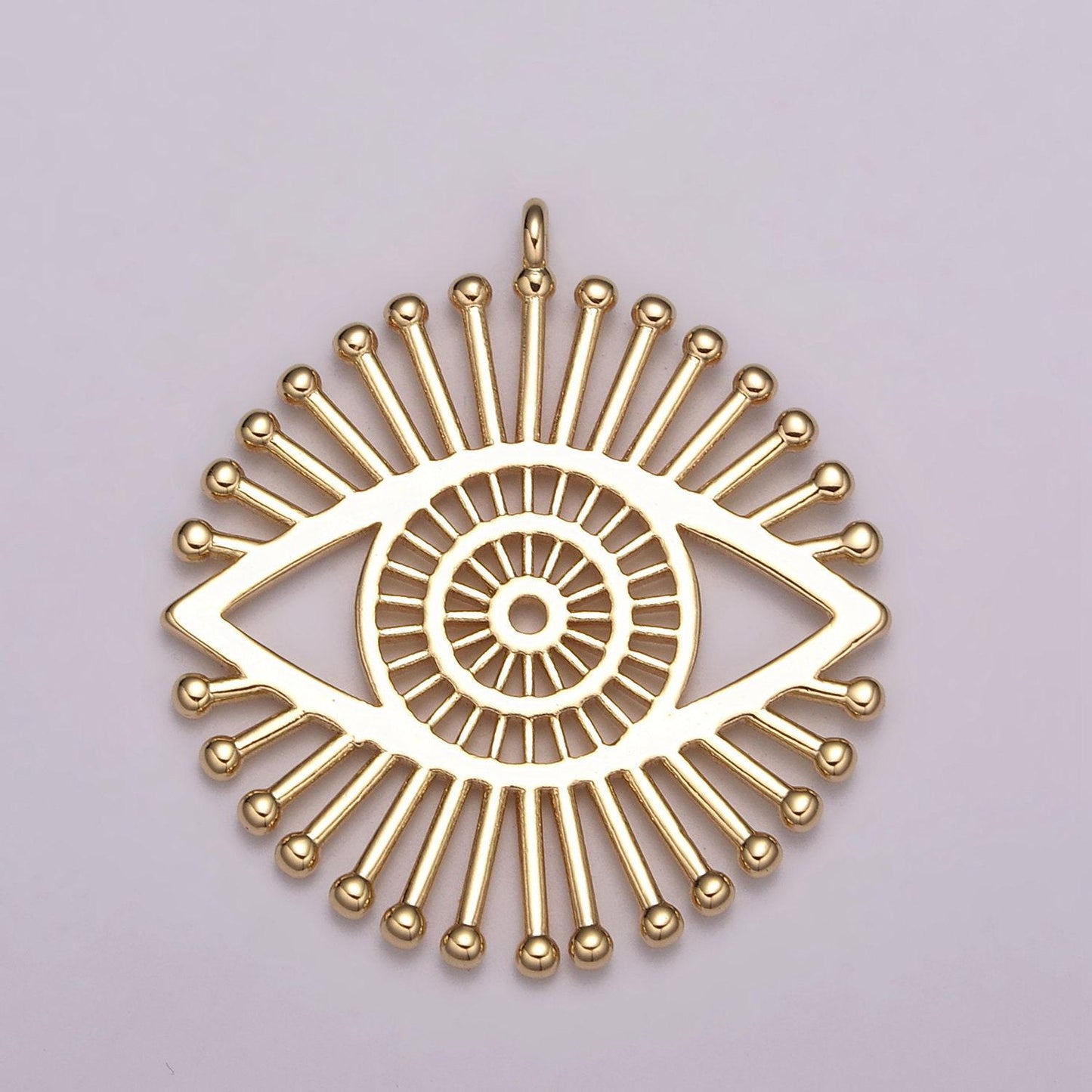 18k gold filled evil eye charm round eye medallion disc charm for necklace earring bracelet supply