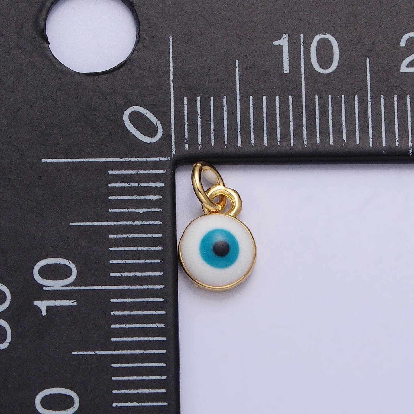 11x5.8mm 24k gold filled evil eye charm mini amulet charms for necklace bracelet earring component jewelry supply ac456