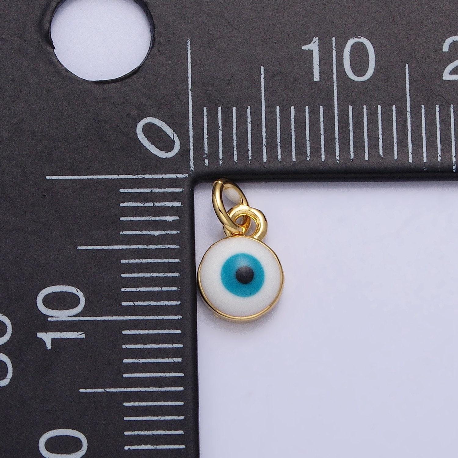 11x5.8mm 24k gold filled evil eye charm mini amulet charms for necklace bracelet earring component jewelry supply ac456