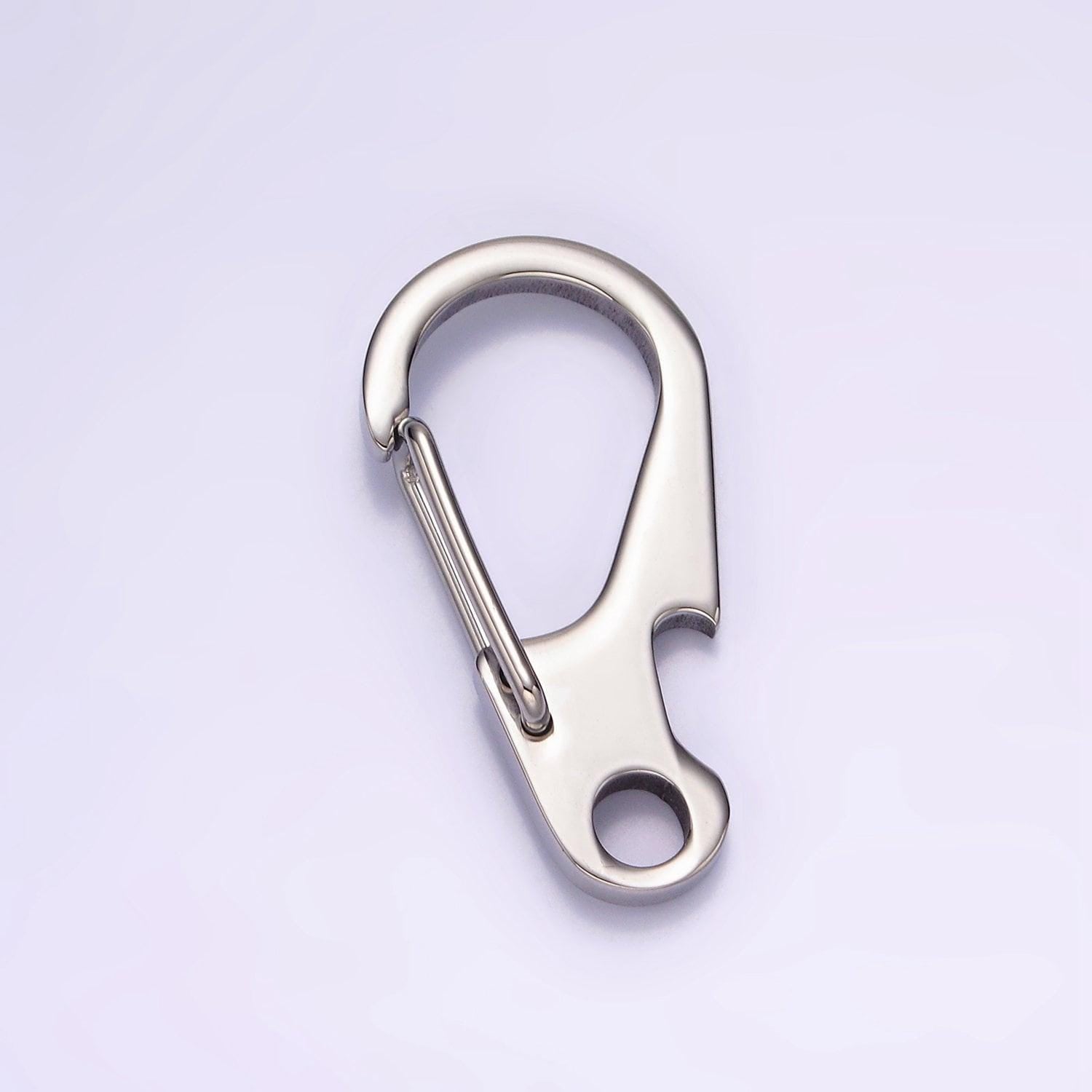 Stainless steel 30mm curved snap hook minimalist carabiner jewelry findings supply | z556
