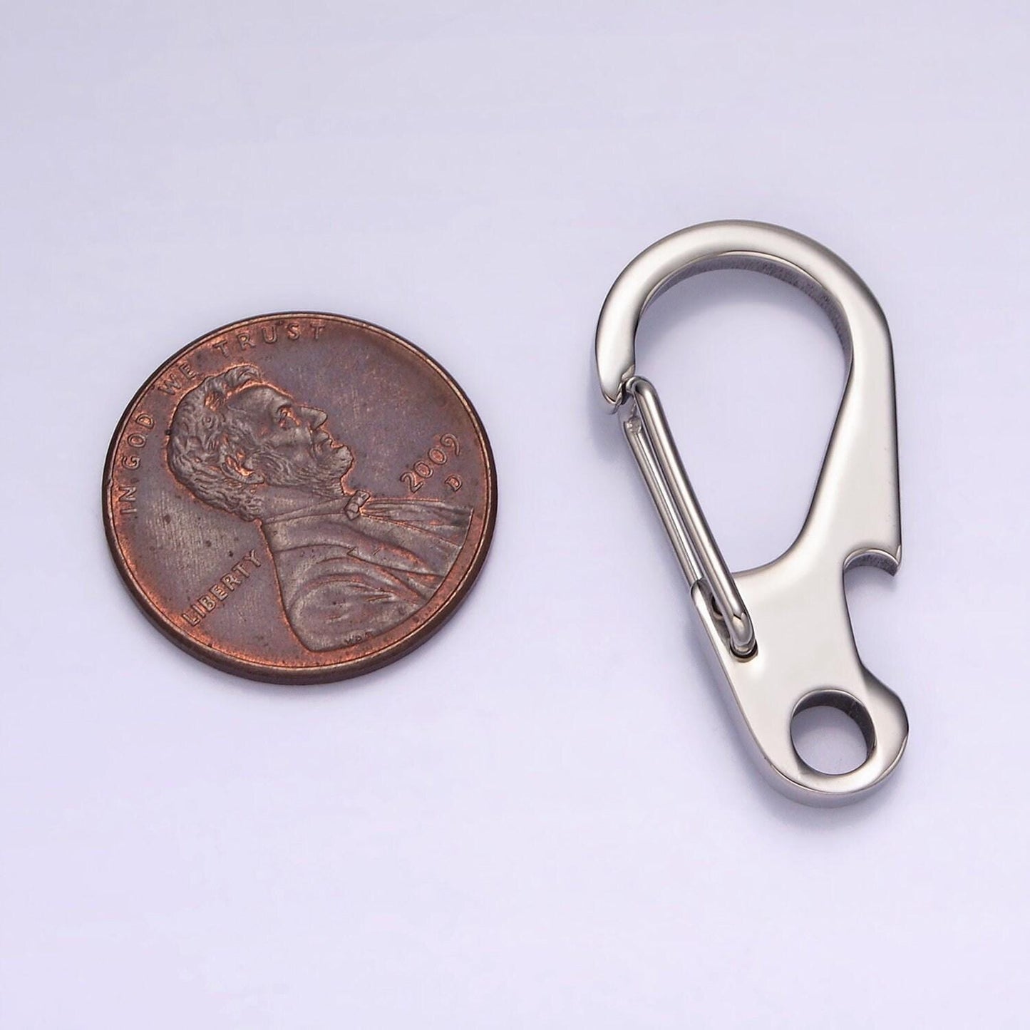 Stainless steel 30mm curved snap hook minimalist carabiner jewelry findings supply | z556