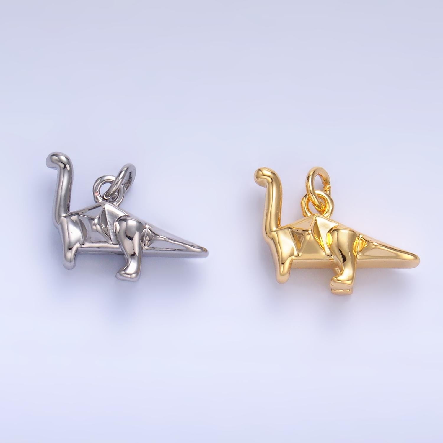 Gold Dinosaur Charm Necklace Brontosaurus Necklace Pendant Mini Dino Gold Filled Finding Gift Idea Cute Tiny Dinosaur Pendant