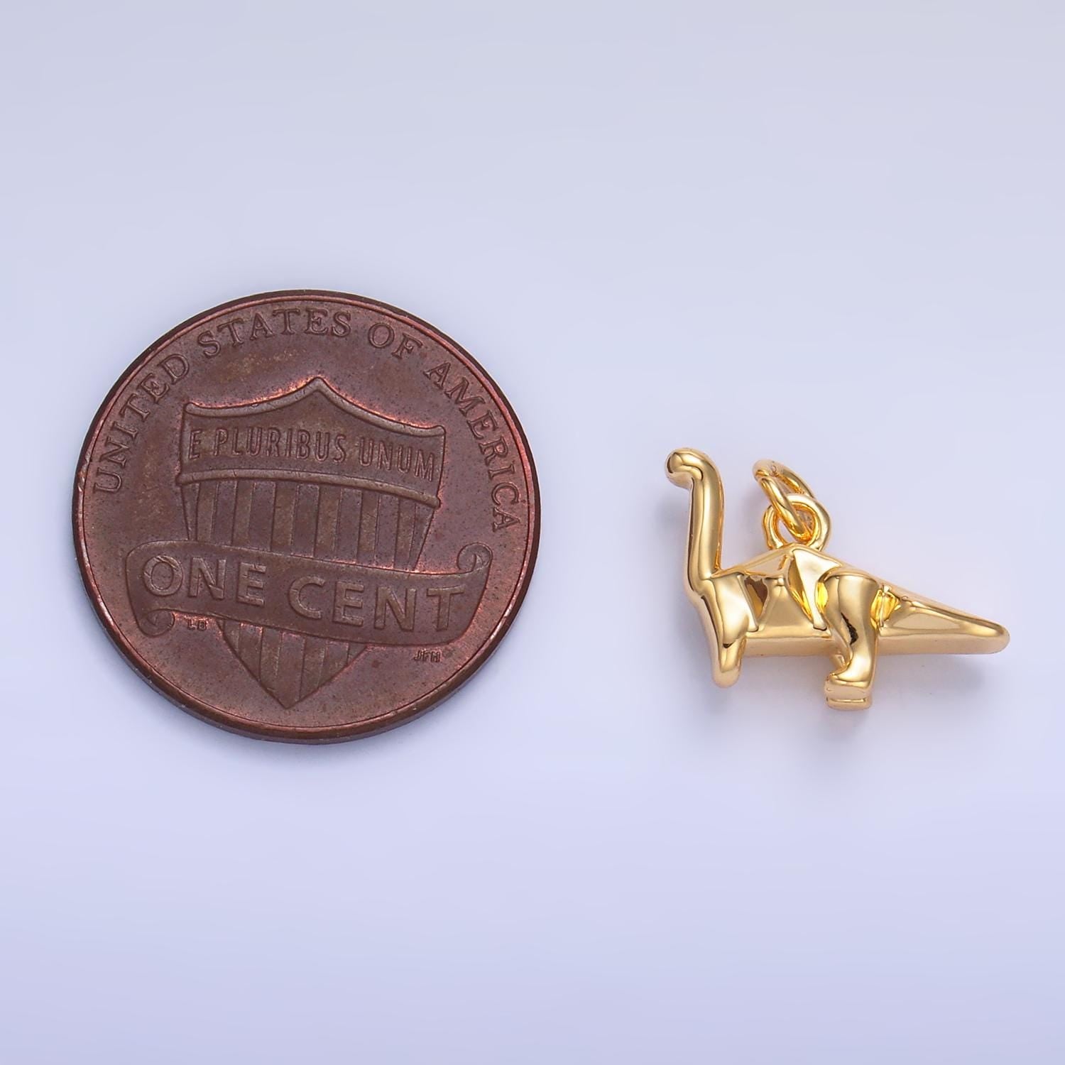 Gold Dinosaur Charm Necklace Brontosaurus Necklace Pendant Mini Dino Gold Filled Finding Gift Idea Cute Tiny Dinosaur Pendant