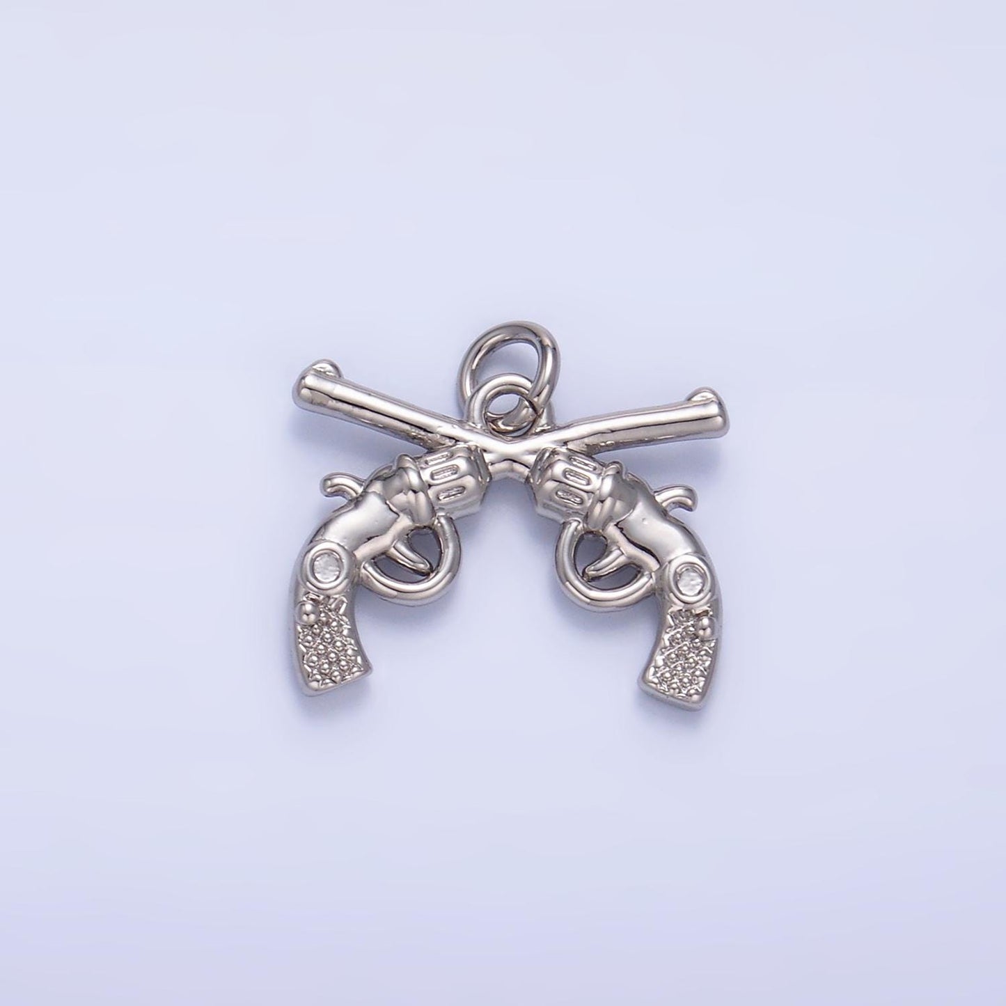 Dual Pistol Charm Gold Revolver charm pendant Western Cowboy Gun Charm Wild Wild West Jewelry Inspired W350