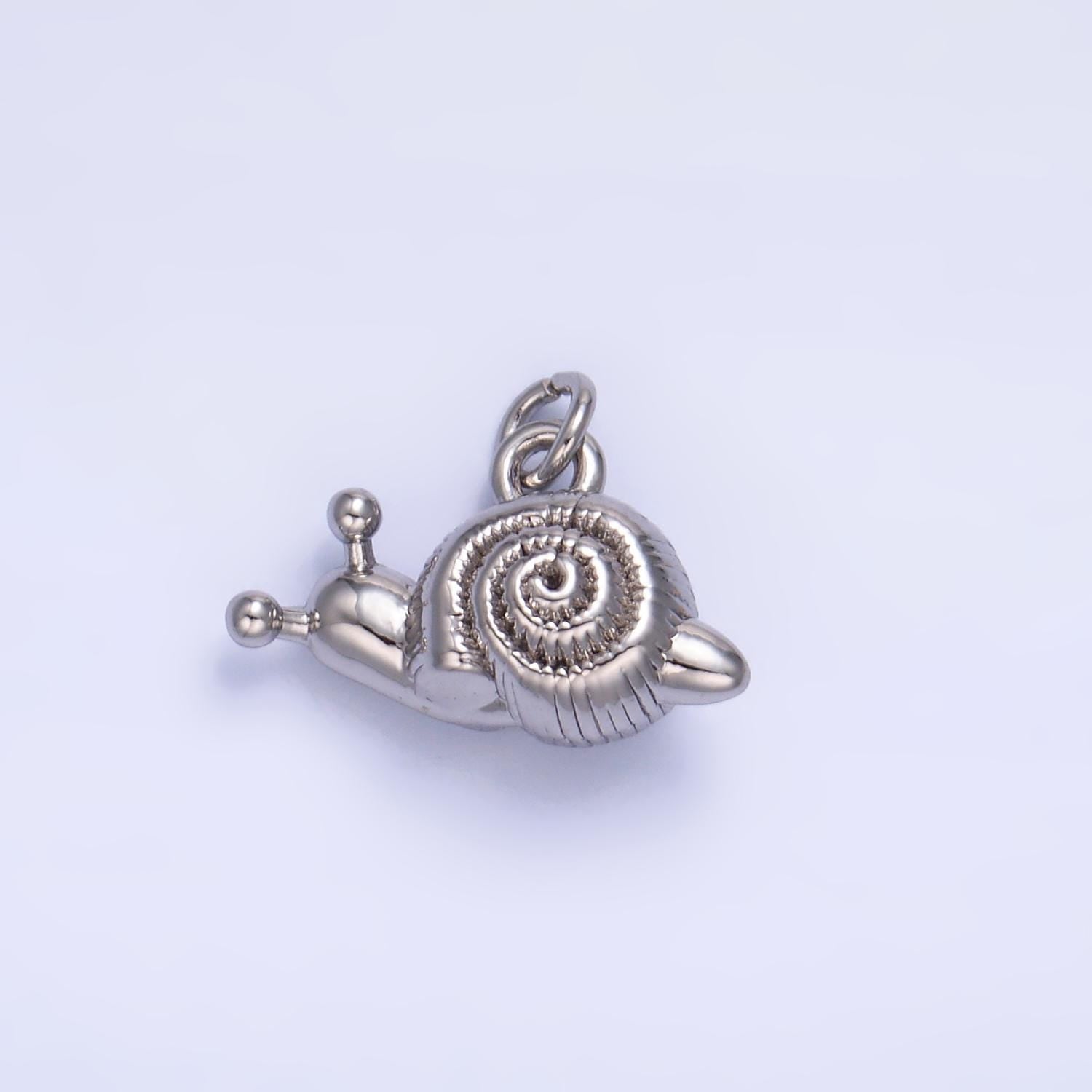 Mini 24K Gold Filled Snail Charm 10x16mm Snails Silver Bracelet Necklace Pendant Minimalist Animal Charms W348