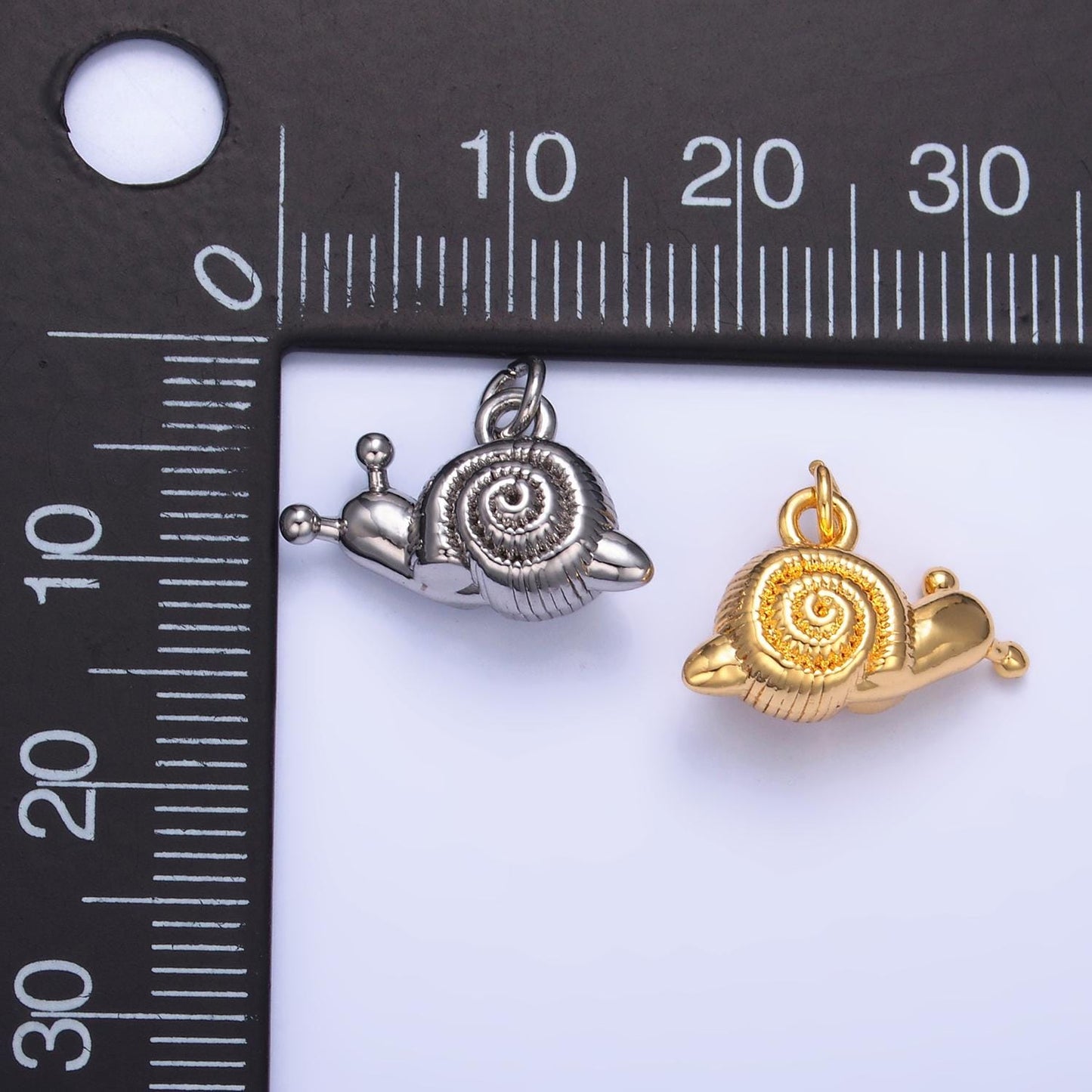 Mini 24K Gold Filled Snail Charm 10x16mm Snails Silver Bracelet Necklace Pendant Minimalist Animal Charms W348