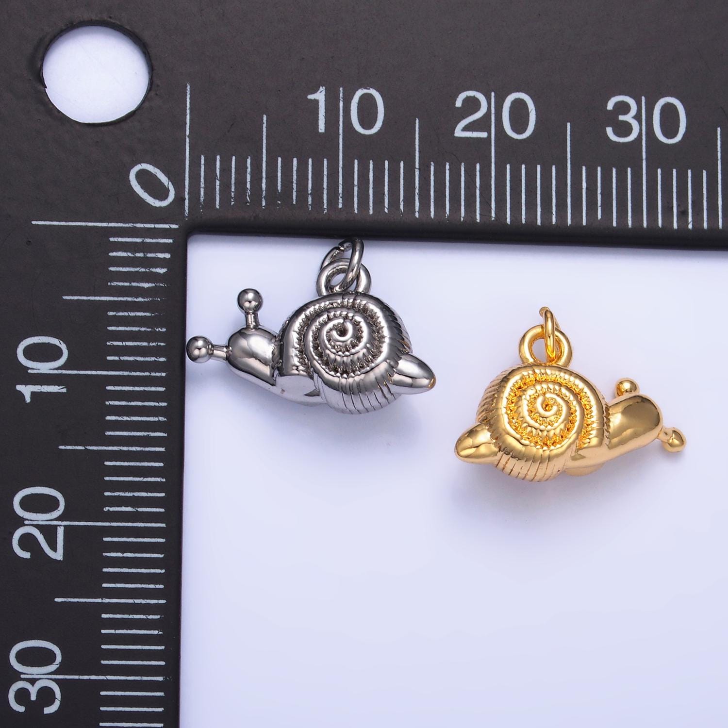 Mini 24K Gold Filled Snail Charm 10x16mm Snails Silver Bracelet Necklace Pendant Minimalist Animal Charms W348