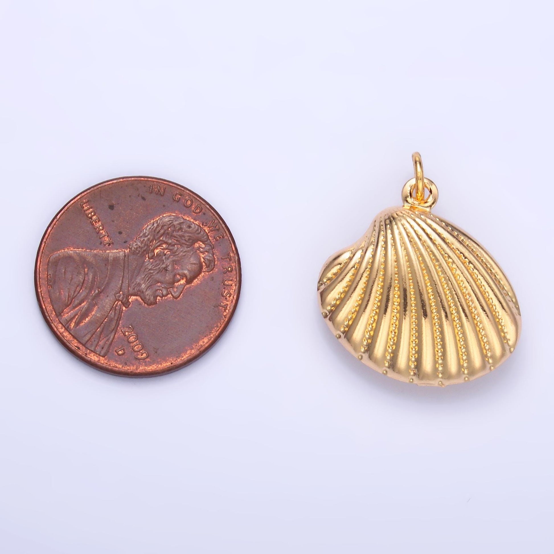 14k gold filled 19.2mm clam shell pendant for diy jewelry bracelet necklace earring charm under the sea inspired | ag-618