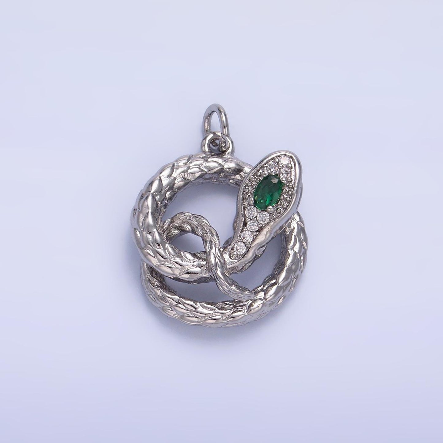 24k Gold Filled Snake Charm Silver Snake Pendant For Serpent Animal Jewelry Dangle Charm W365