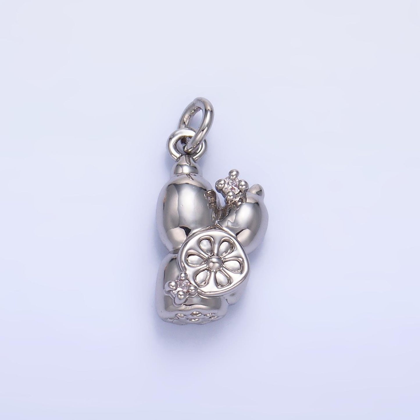 Mini Gold Lotus Root Charms 24K Gold Filled Vegetable Hot Pot Soup Pendant Charm Bracelet Necklace for DIY Jewelry Making Supply W360