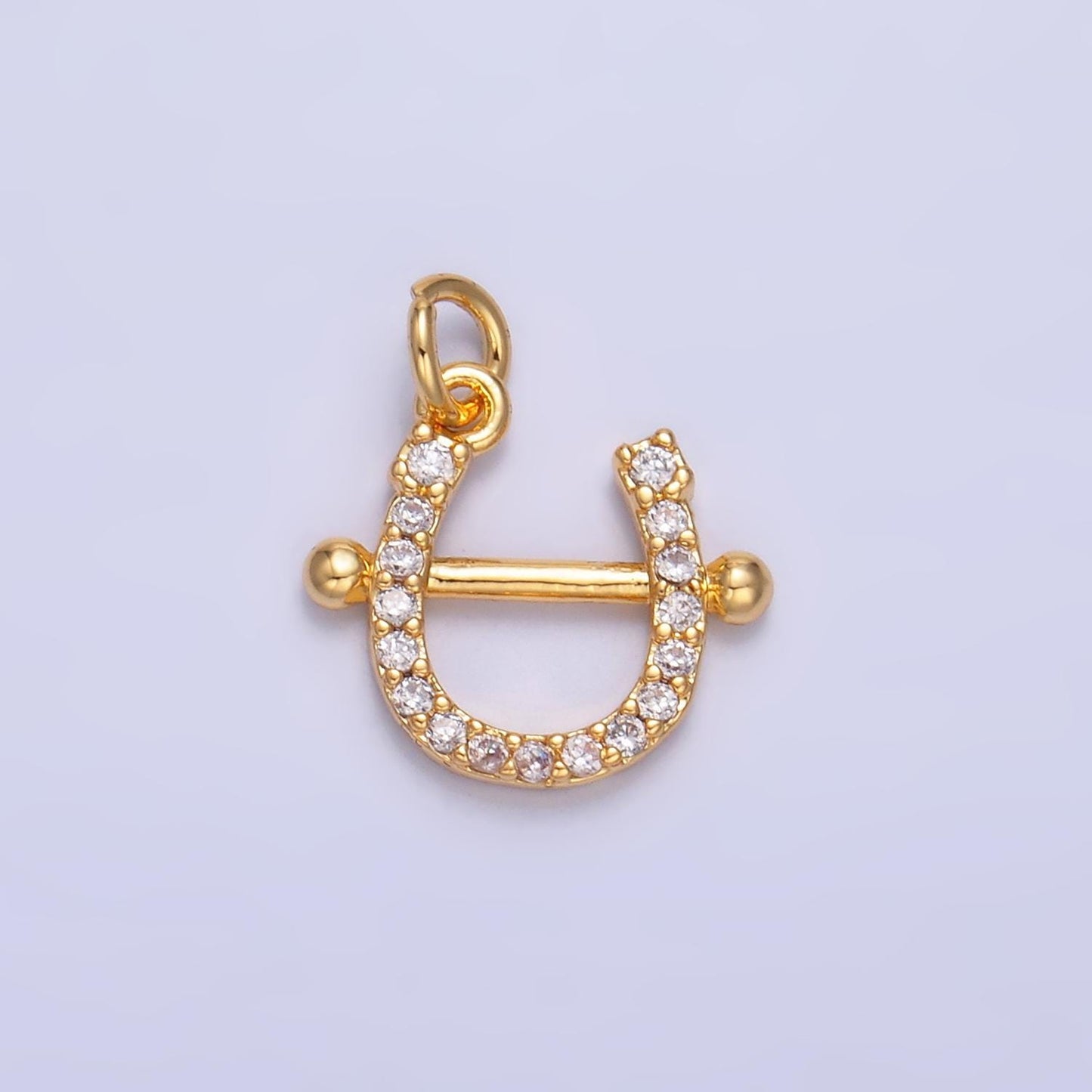 Mini Gold Horseshoe Charms 24K Gold Filled Lucky Pendant Charm Bracelet Necklace for DIY Jewelry Making Supply W375