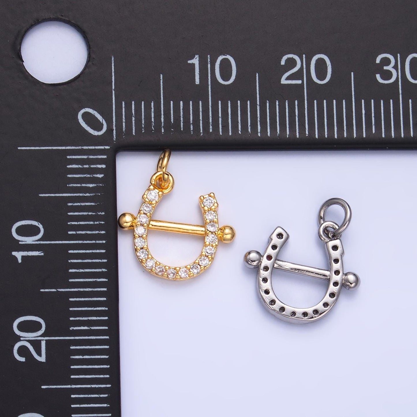 Mini Gold Horseshoe Charms 24K Gold Filled Lucky Pendant Charm Bracelet Necklace for DIY Jewelry Making Supply W375