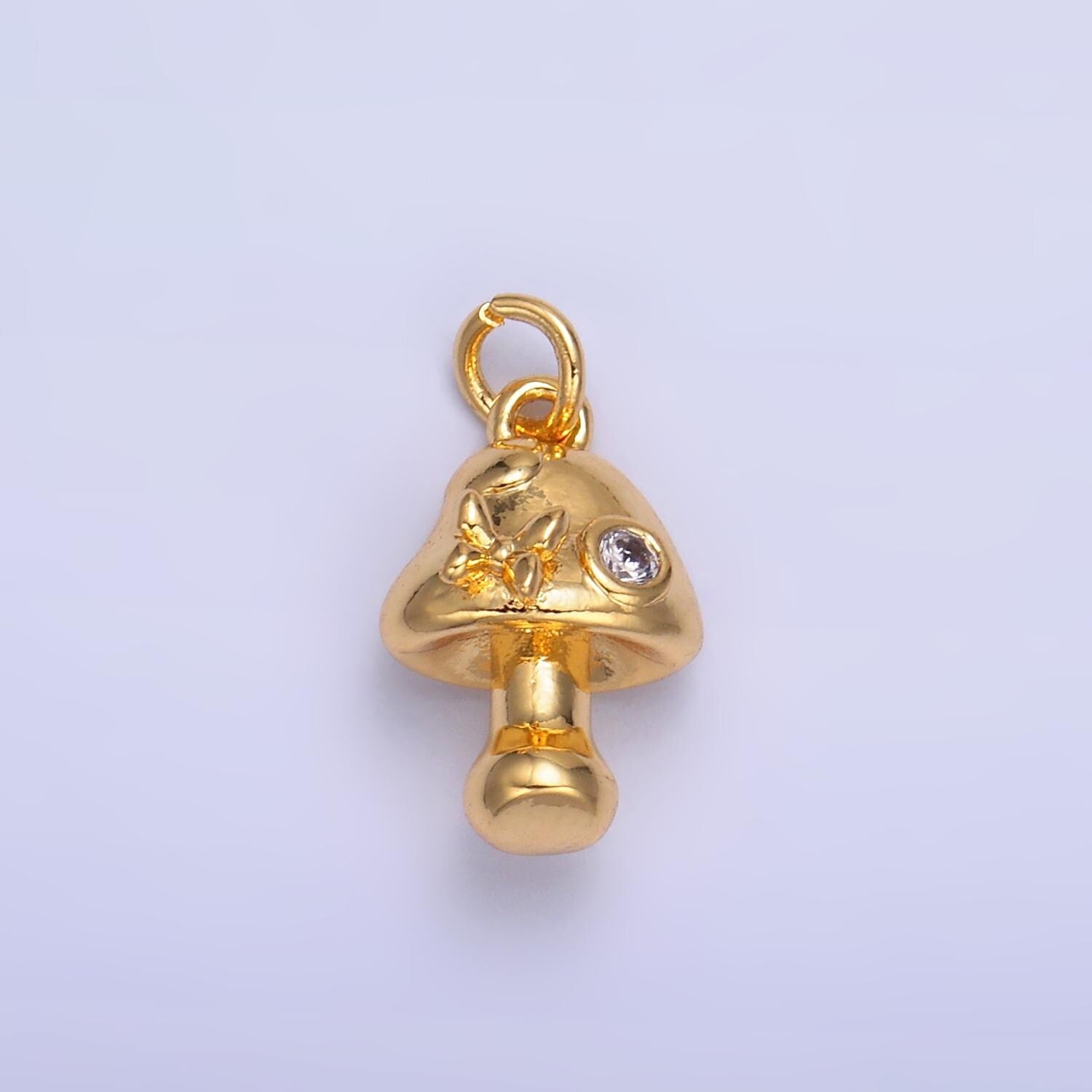 Mini Silver Mushroom Charms 24K Gold Filled Shroomie Pendant Charm Bracelet Necklace for DIY Jewelry Making Supply W354