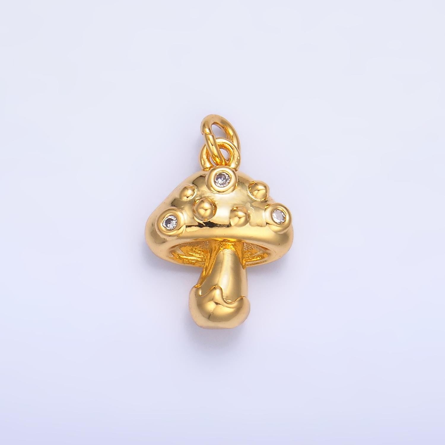 Mini Gold Mushroom Charms 24K Gold Filled Shroomie Pendant Charm Bracelet Necklace for DIY Jewelry Making Supply W353