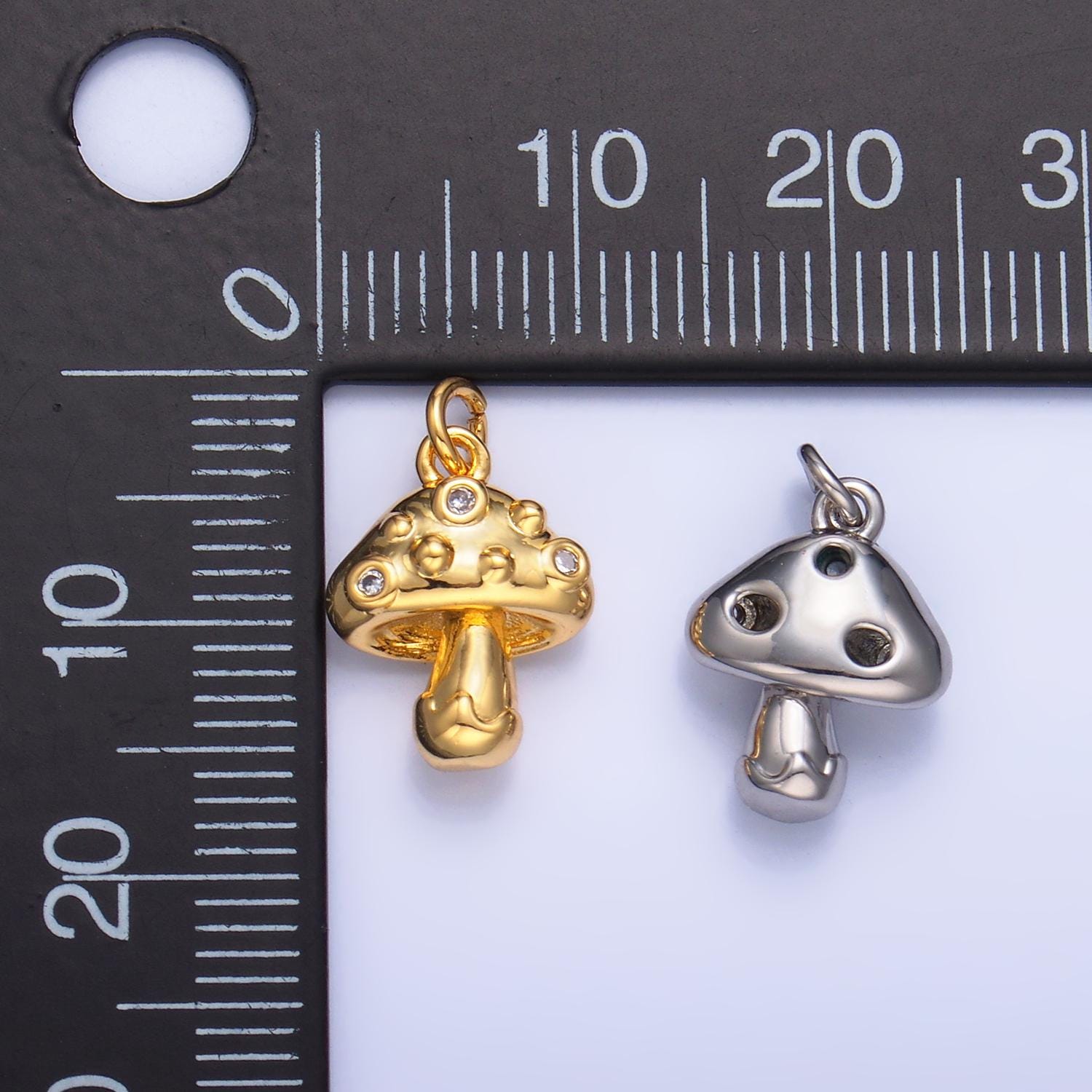 Mini Gold Mushroom Charms 24K Gold Filled Shroomie Pendant Charm Bracelet Necklace for DIY Jewelry Making Supply W353