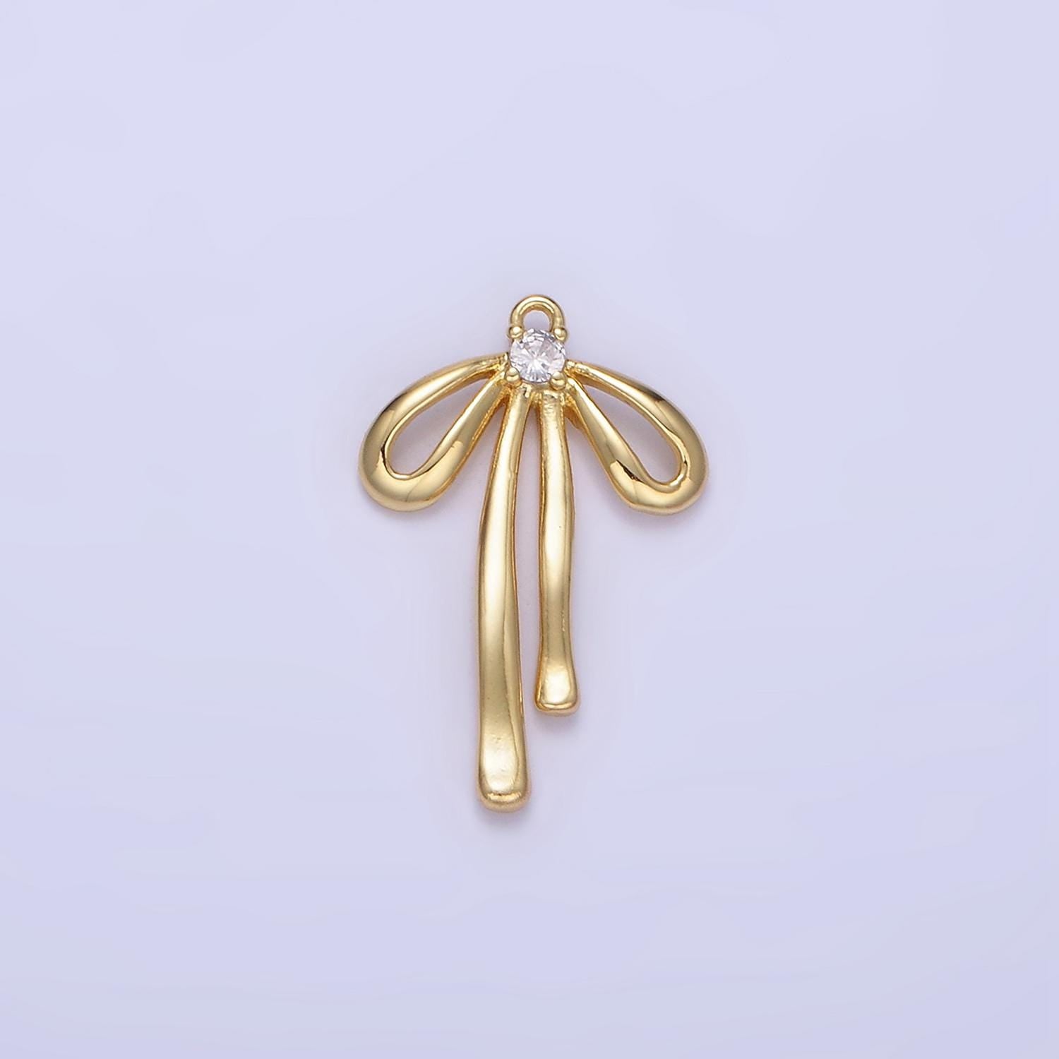 Mini gold bow charms dainty bowknot pendants for bracelet charm necklace charm supply w-623