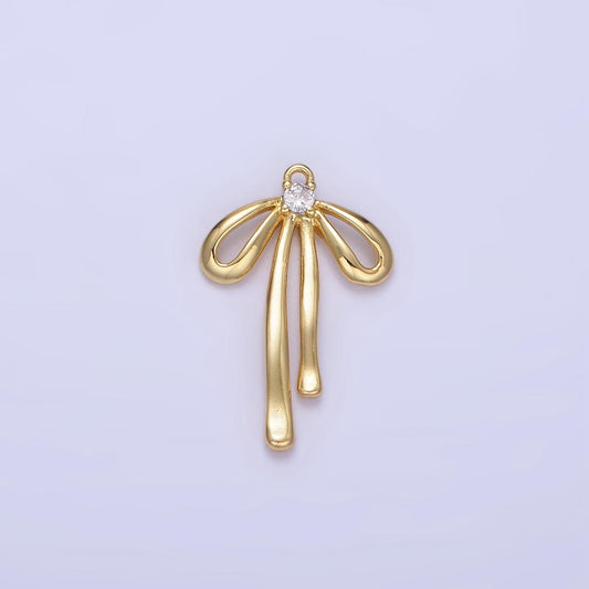 Mini gold bow charms dainty bowknot pendants for bracelet charm necklace charm supply w-623