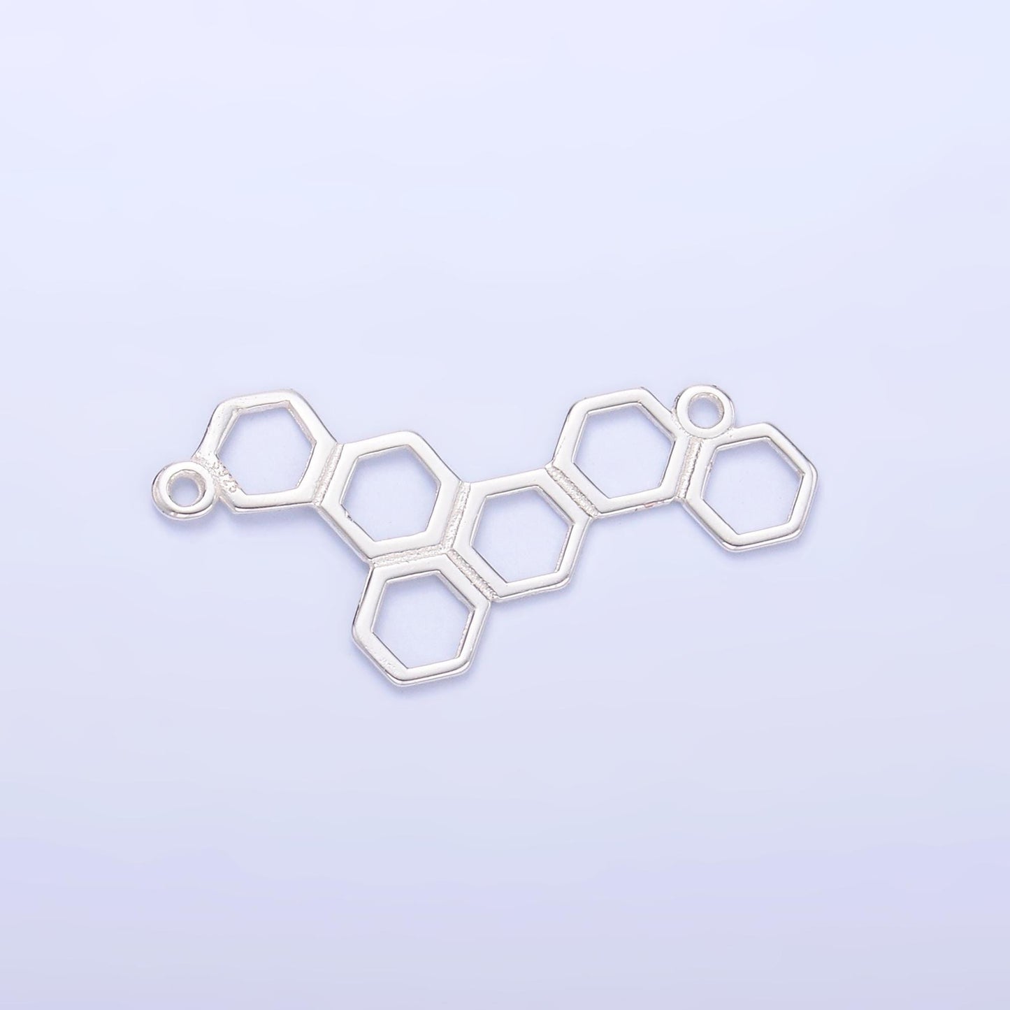 Dainty Sterling Silver honey comb charm Connector Gold Vermeil hexagon Honeycomb open Link Connector for Bracelet Necklace component SL-634
