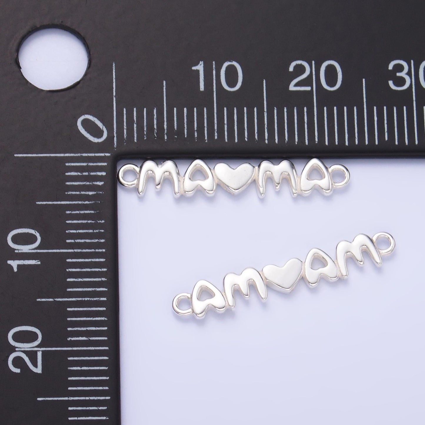 Mini S925 Sterling Silver Mama link connector for bracelet necklace earring supply for permanent jewelry mother day Charm Inspired SL635