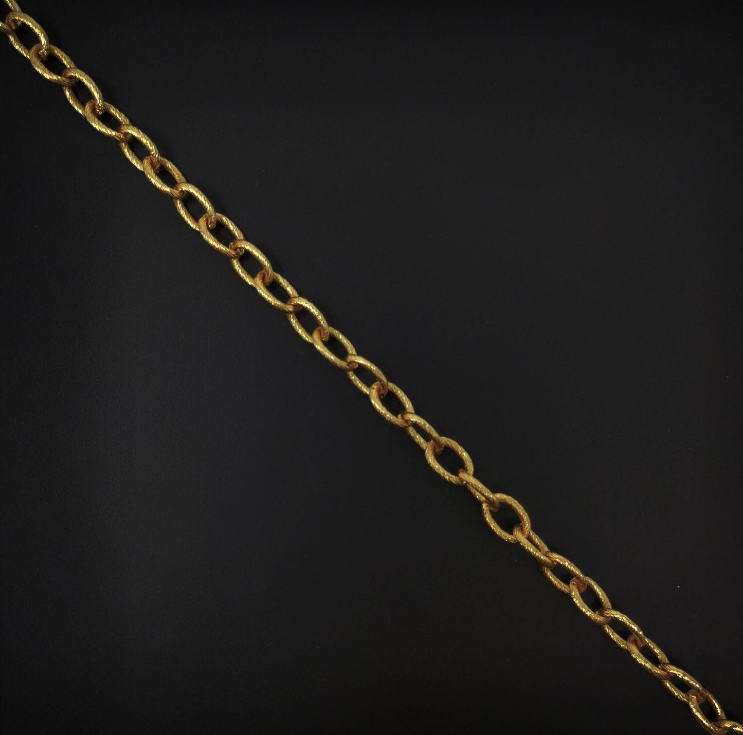 24k gold rolo cable chain by yard, oval link chain, wholesale bulk roll chain for jewelry making,thickness 1.5mm, 63