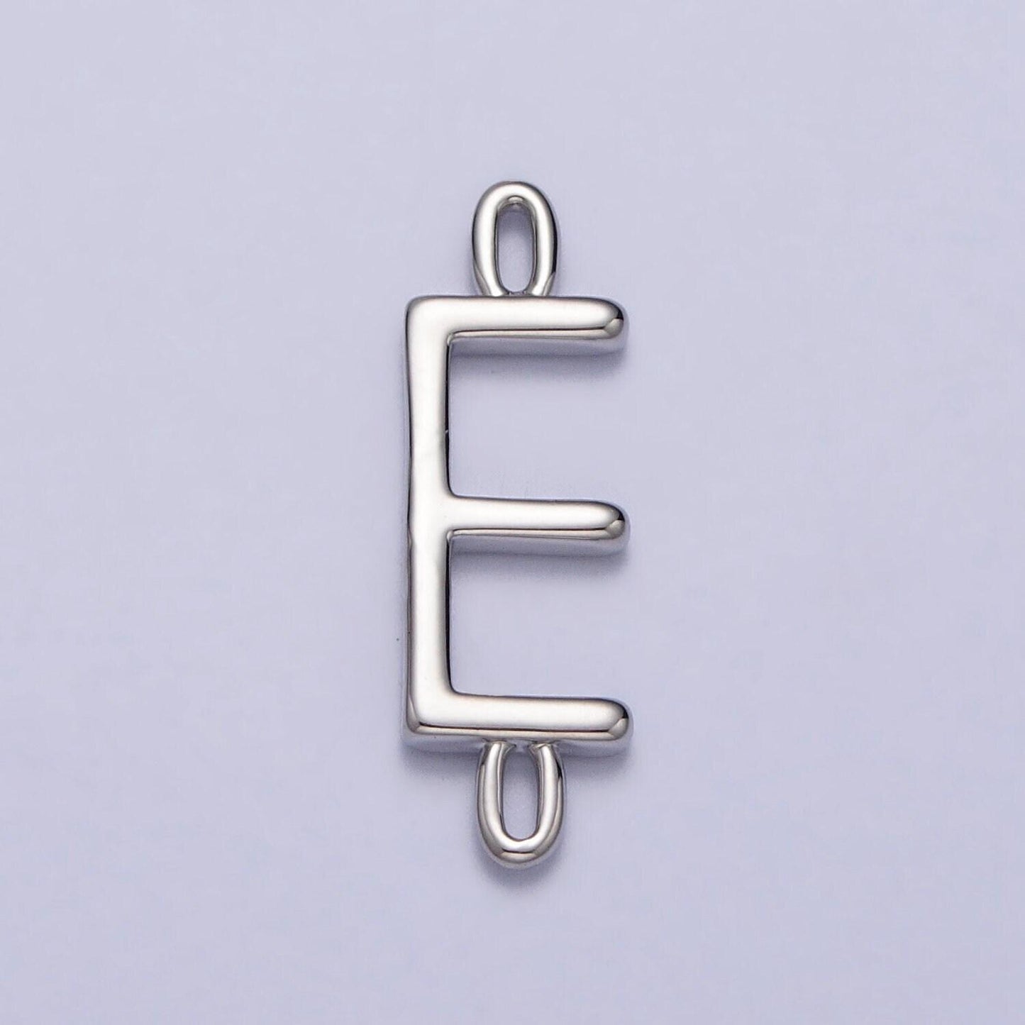 Dainty sideway initial charm connector silver letter dainty name necklace link connector for personalized jewelry supply bracelet necklace