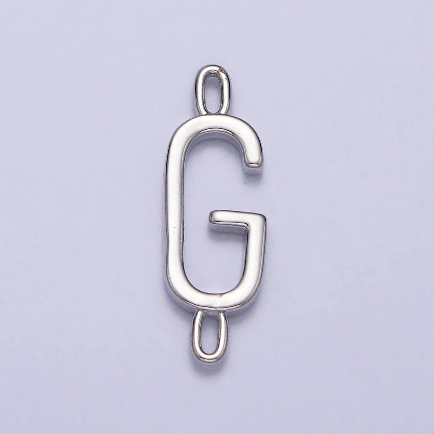 Dainty sideway initial charm connector silver letter dainty name necklace link connector for personalized jewelry supply bracelet necklace
