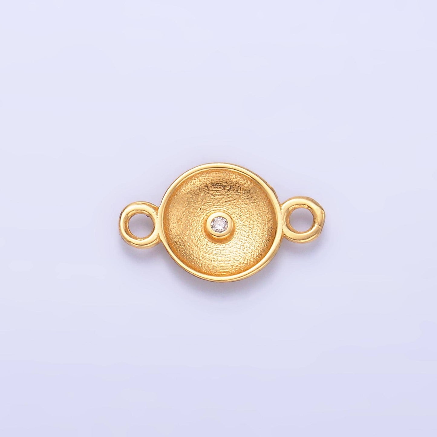 Mini Gold Vermeil Round Cz Charm Connector s925 Sterling Silver Eye Link Connector for Bracelet Necklace Supply for Permanent Jewelry SL627