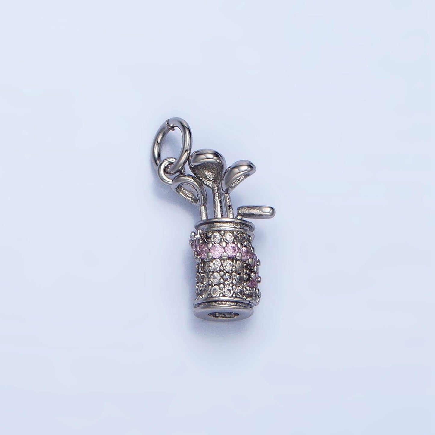 24k golf filled golf bag with clubs charm pendant for bracelet necklace charm sports inspired e370