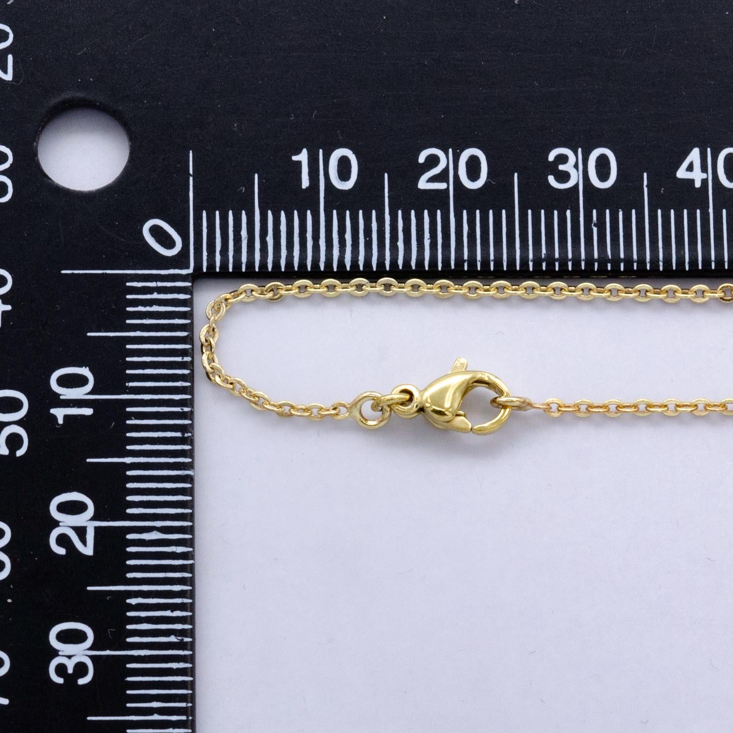 Gold stainless steel 1mm cable chain 16 inch layering minimalist necklace with extender | wa-2417