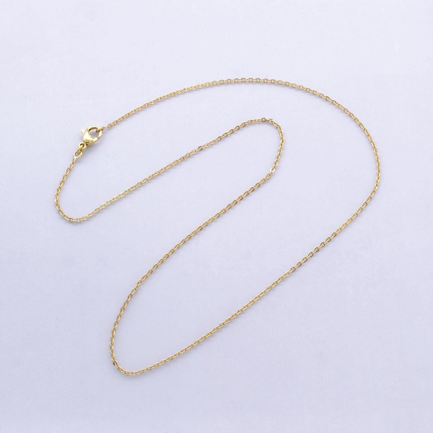 Gold stainless steel 1mm cable chain 16 inch layering minimalist necklace with extender | wa-2417