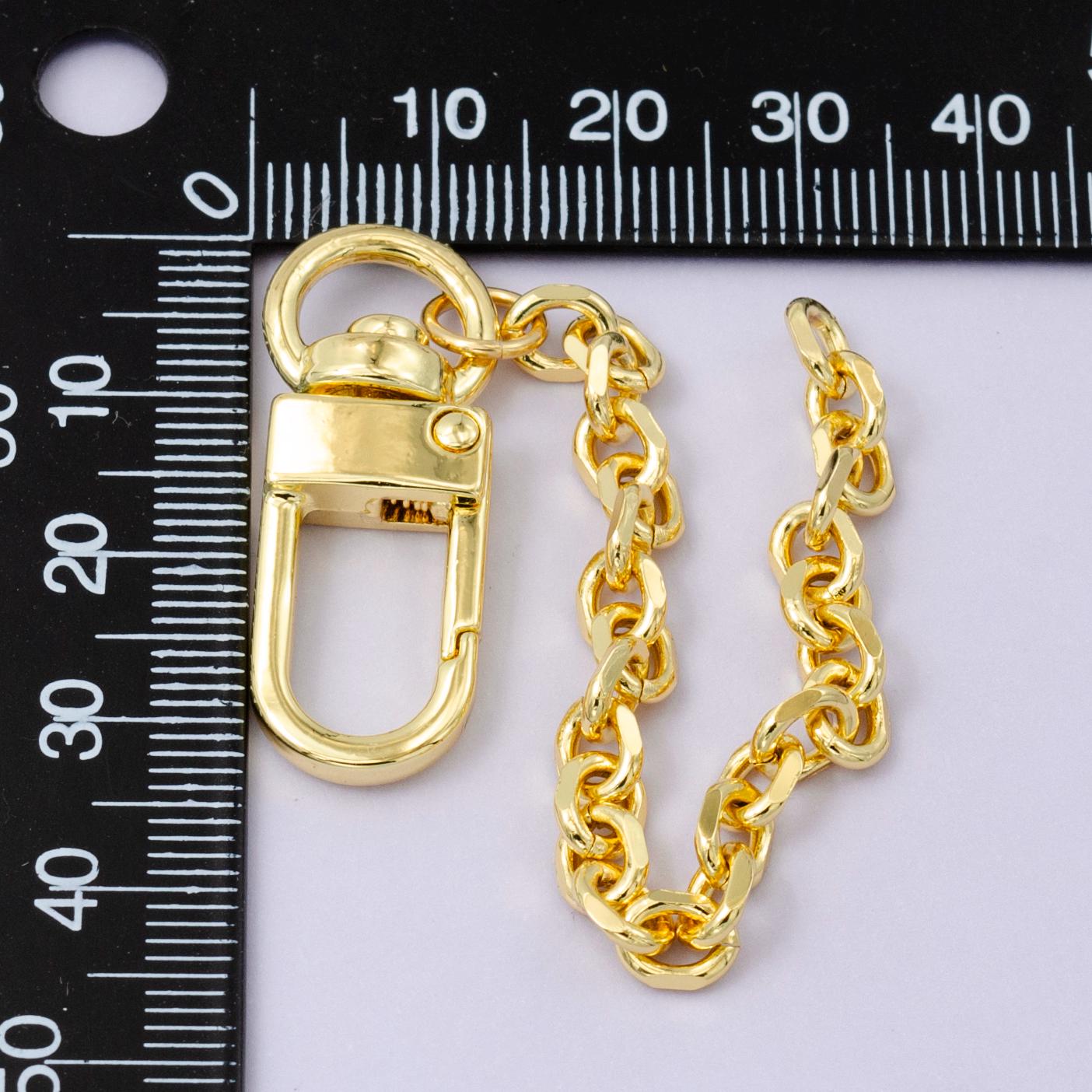 Chunky 24k Gold Filled Cable chain 5 inch for Bag Charm Supply DIY Supply for Purse Charm Jewelry Making WA-2746