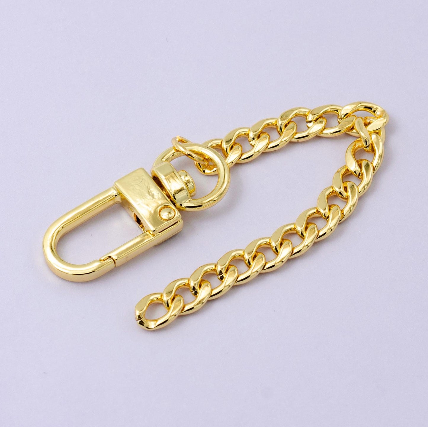 Chunky 24k Gold Filled Miami Cuban Curb chain 5 inch for Bag Charm Supply DIY Supply for Purse Charm Jewelry Making WA-2747