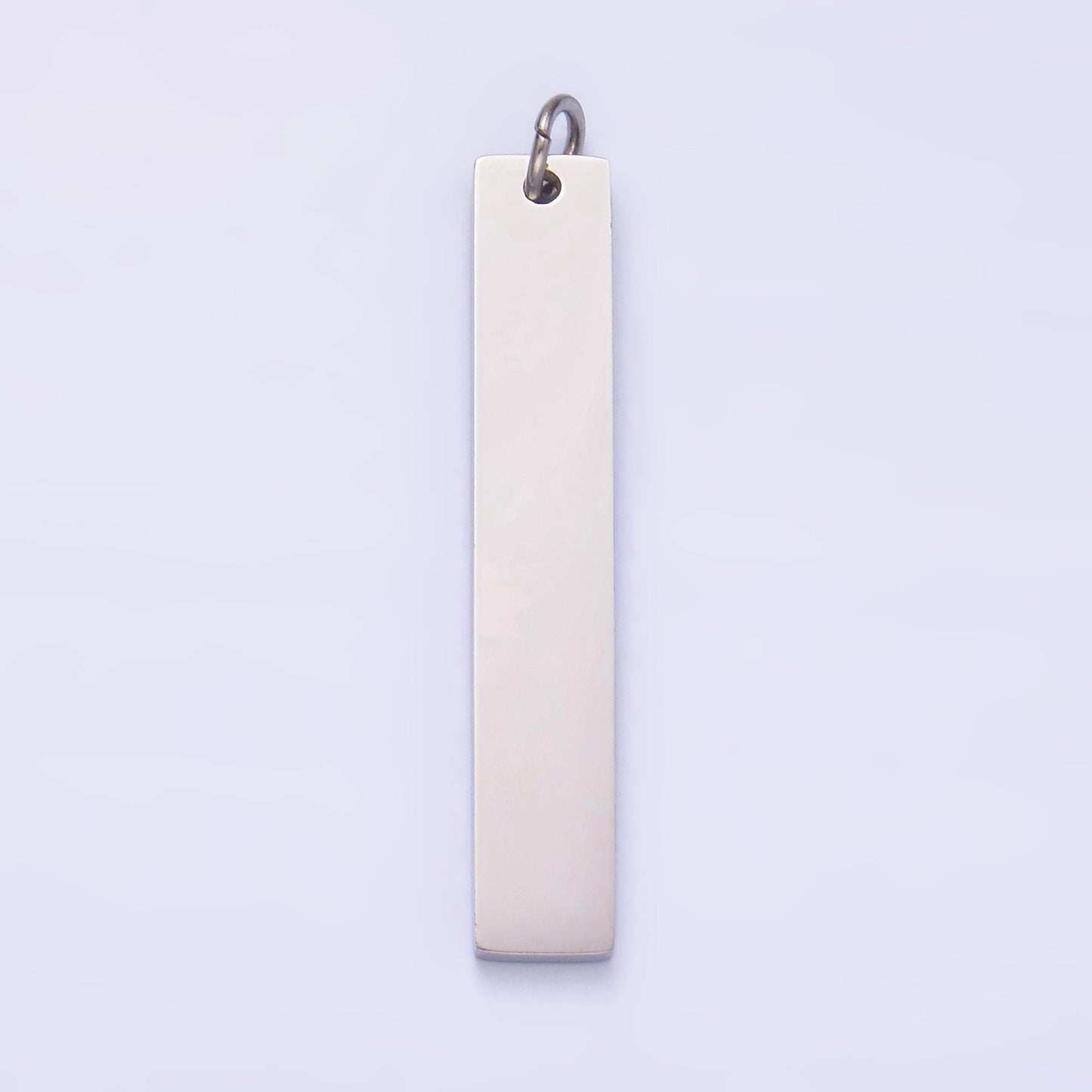 Gold engraved stainless steel Long Bar tag pendant for personalize front, back or both blank tag jewelry making supply P714