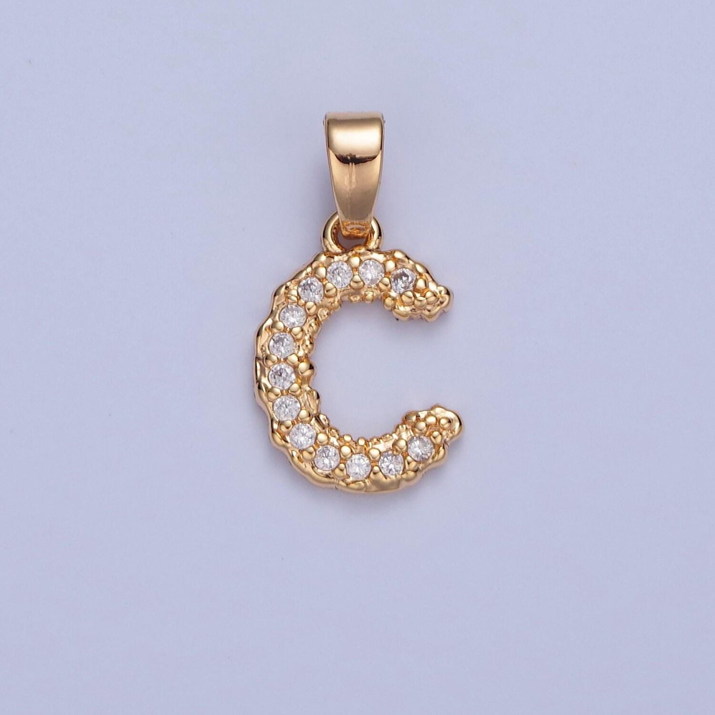 Dainty gold filled tiny micro pave cubic zirconia cz stones initial letter alphabet pendants for personalized jewelry | a849-a861