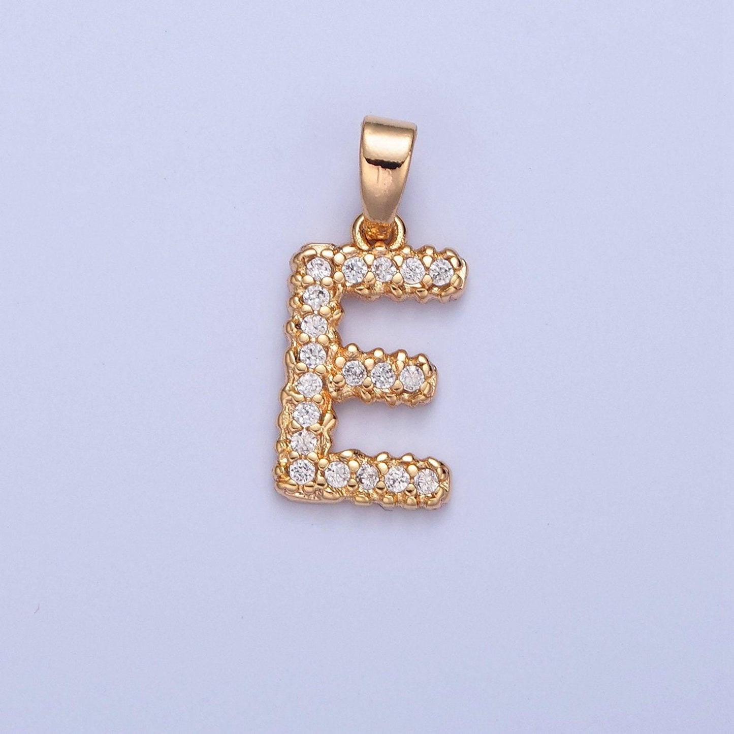 Dainty gold filled tiny micro pave cubic zirconia cz stones initial letter alphabet pendants for personalized jewelry | a849-a861