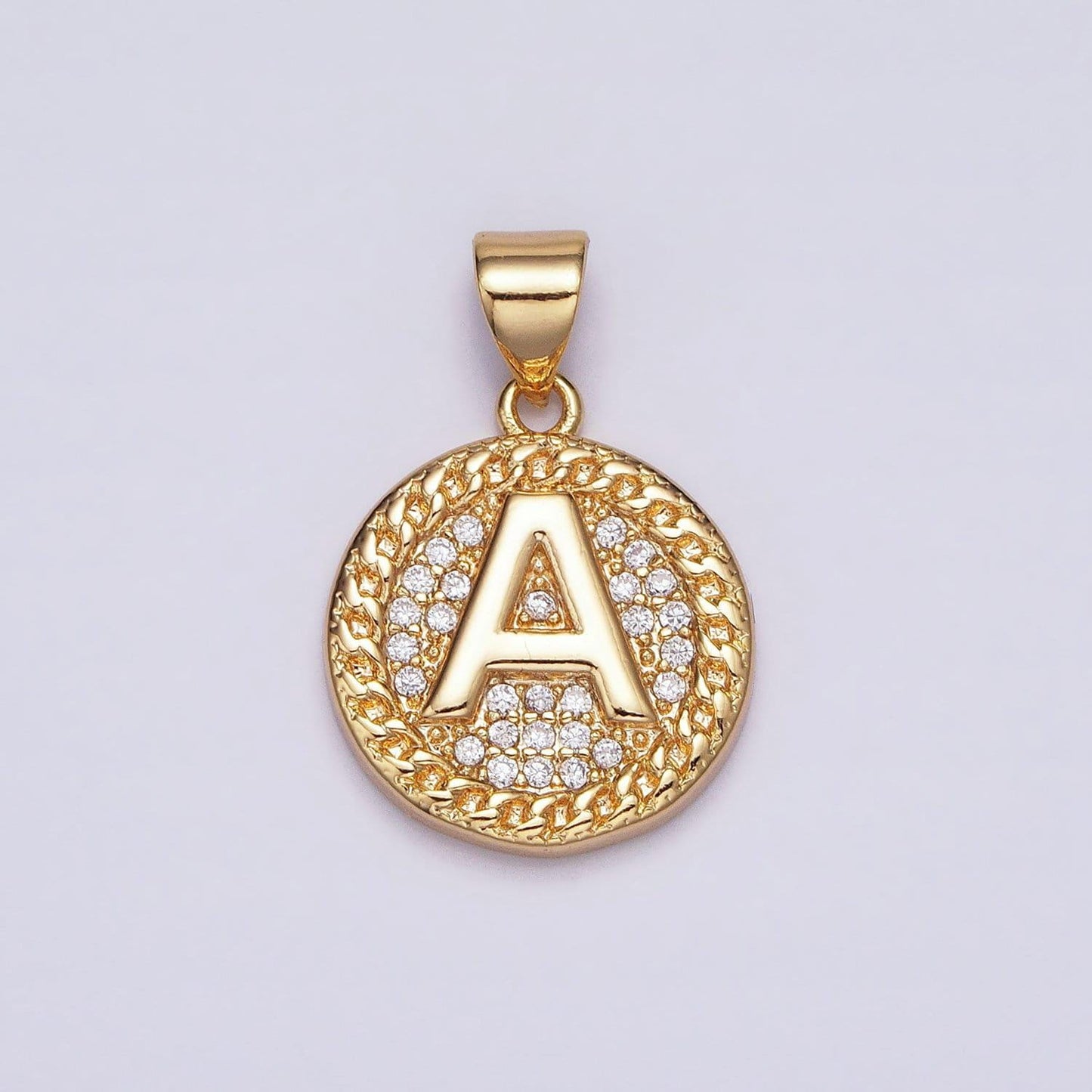 16k gold filled initial coin letter charm a - z alphabet letter medallion charm pendant for personalized necklace jewelry making a442-a454