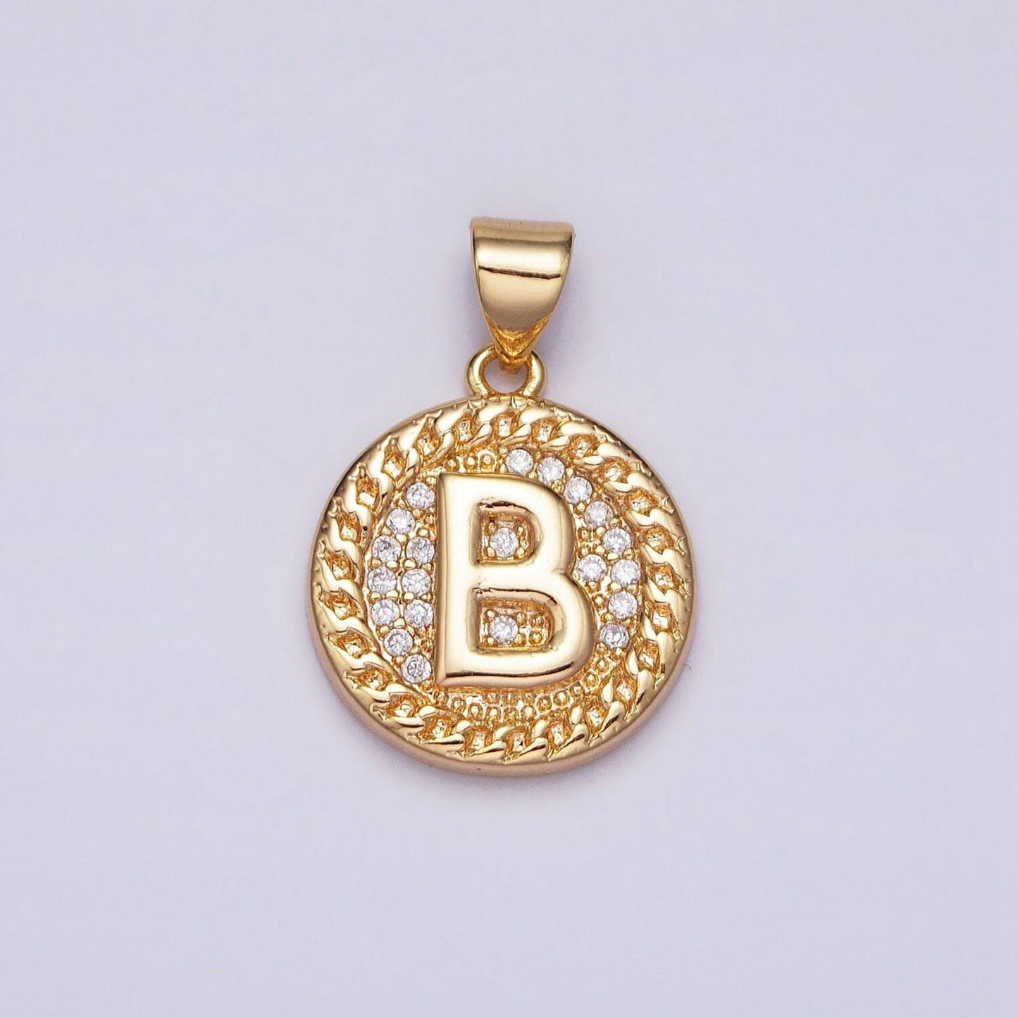 16k gold filled initial coin letter charm a - z alphabet letter medallion charm pendant for personalized necklace jewelry making a442-a454