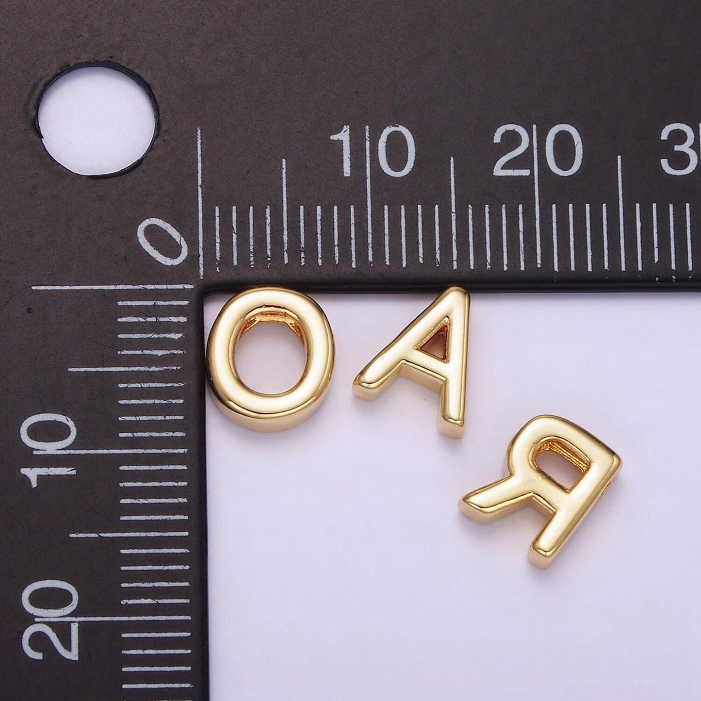 Gold upper case alphabet beads, bead a-z 1x for jewelry making | zz-a1487-1499
