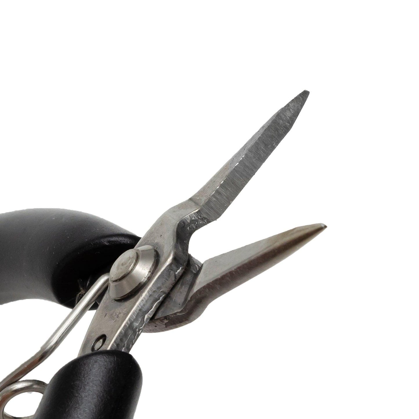 Basic flat nose pliers, jewelry making tools black ergonomic grip handles return leaf spring sp-001