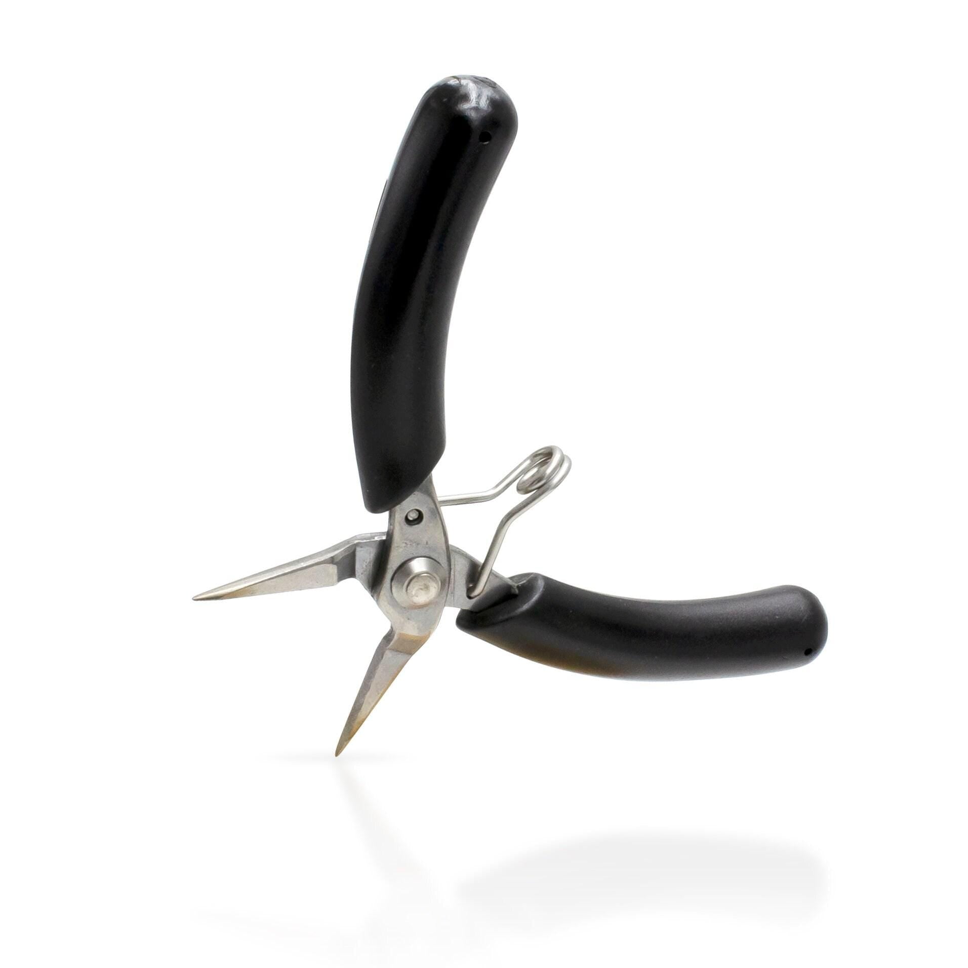 Basic flat nose pliers, jewelry making tools black ergonomic grip handles return leaf spring sp-001