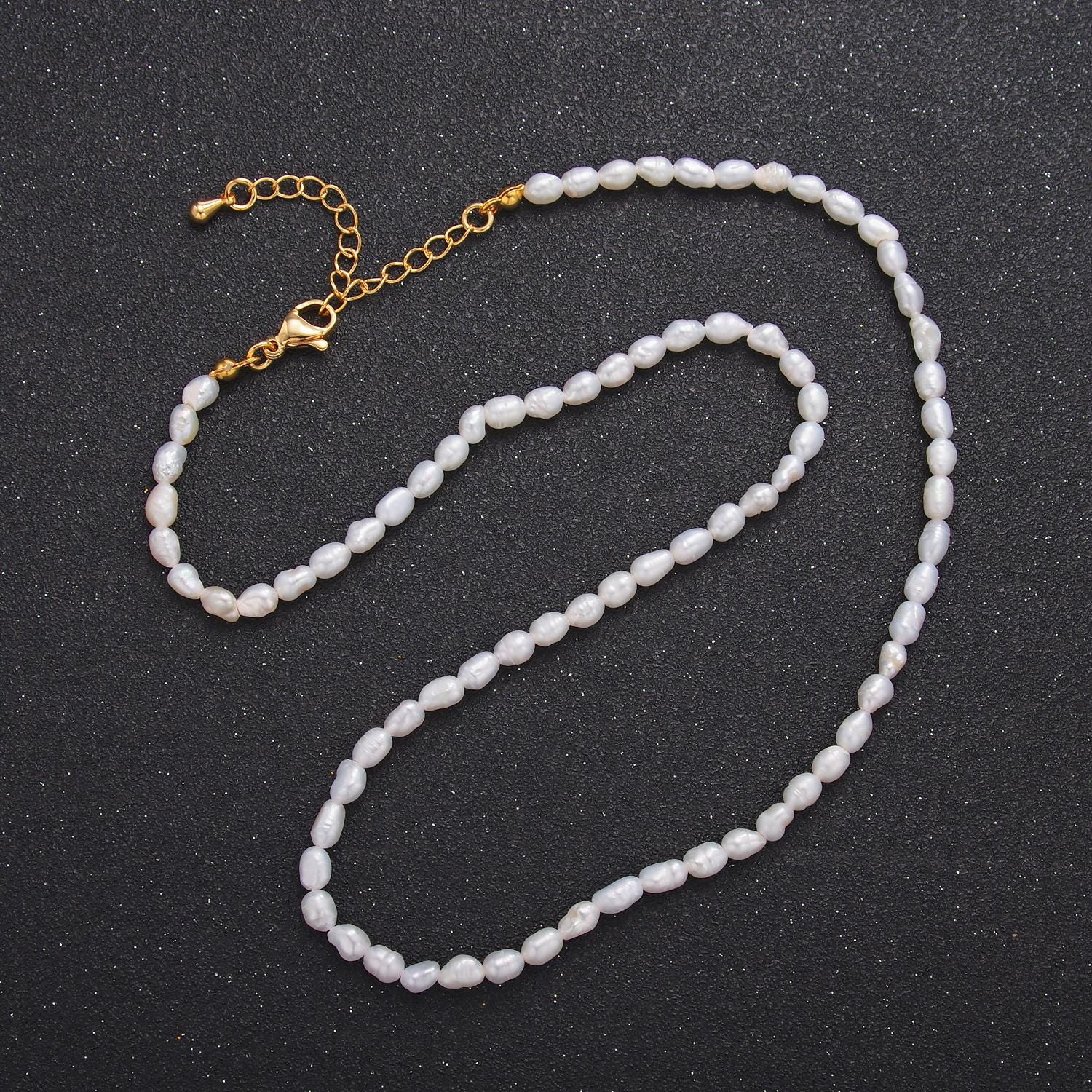 Handmade 4mm Natural Freshwater Pearl Necklace 16.5 inch + 2 inch extender WA-279