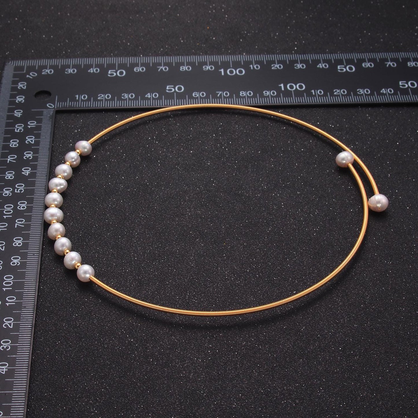 Dainty gold collar Pearl necklace silver choker necklace minimalist jewelry wire choker necklace adjustable wa-2730