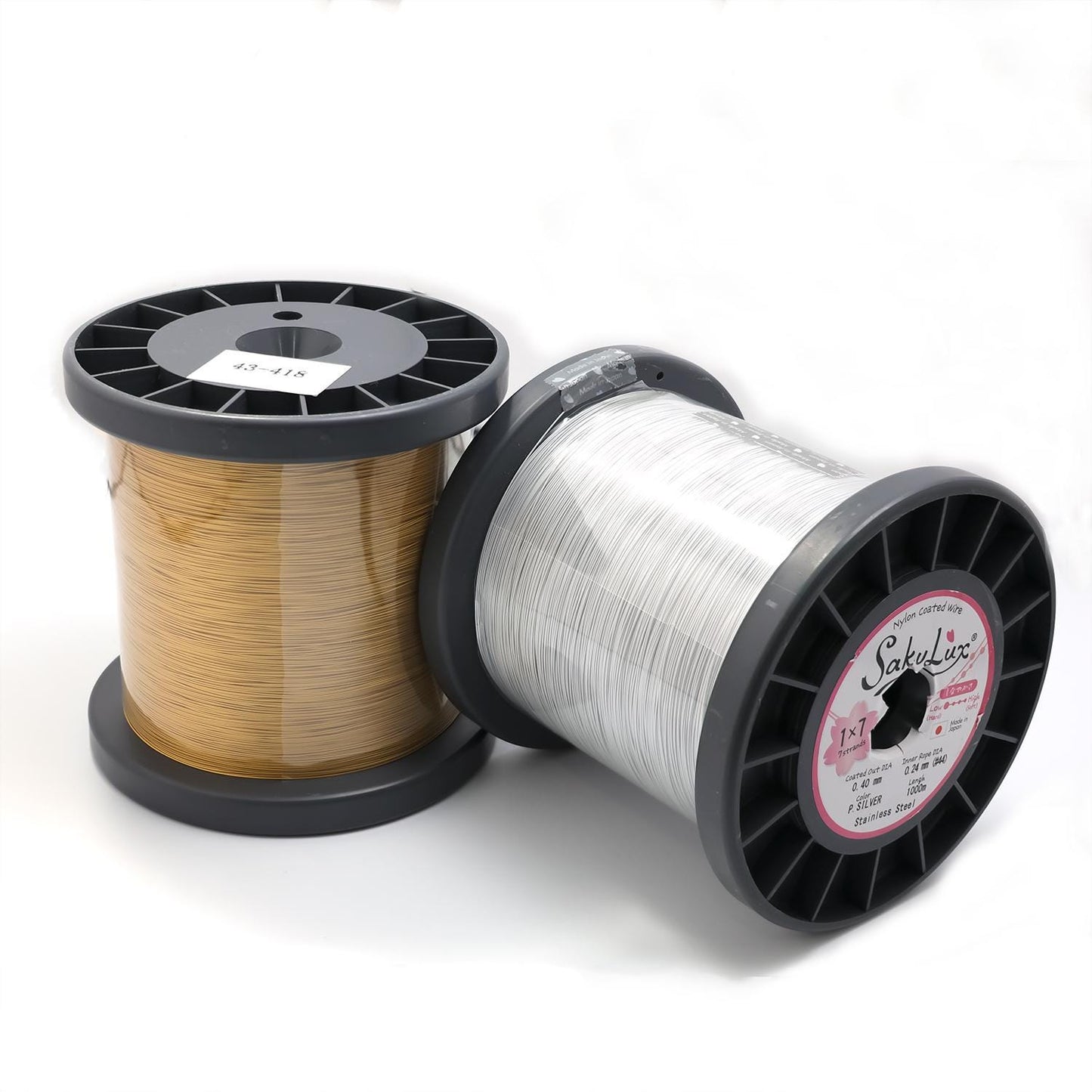 1 yard High Quality 0.4mm Gold Silver Nylon Coated Stainless Steel Wire made in Japan for String Beads Pearl Jewelry Making Supply ROLL1546